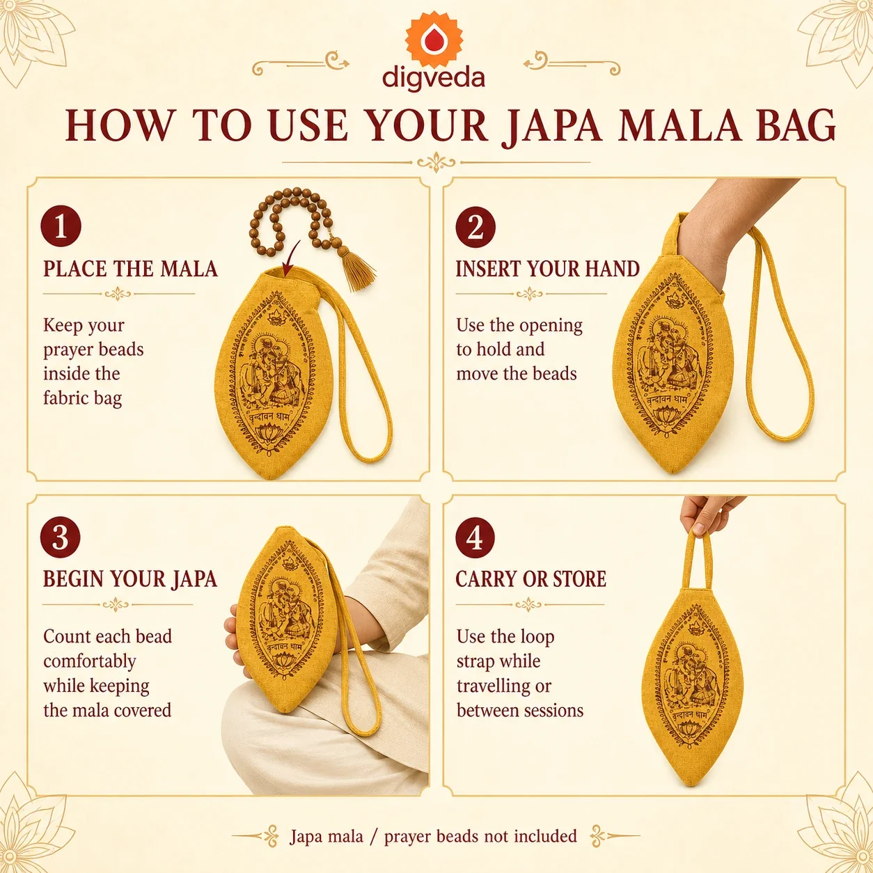 Vrindavan Dham Radha Krishna Japa Mala Bag — buy online at Digveda
