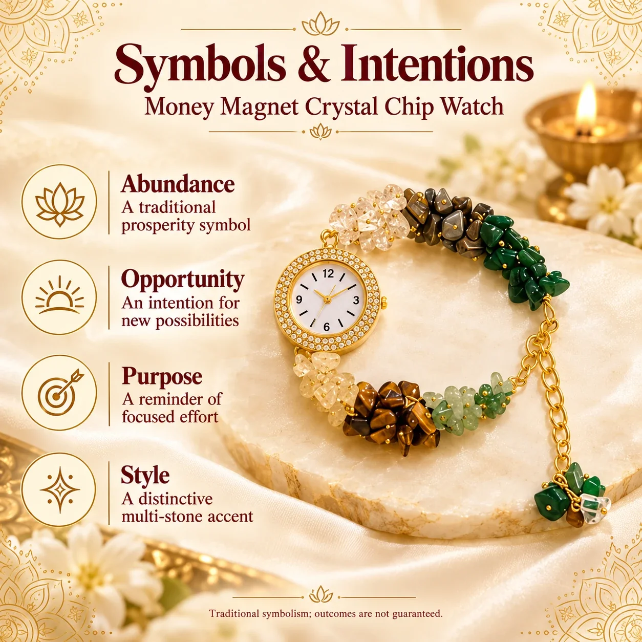 Money Magnet Crystal Chip Watch — buy online at Digveda