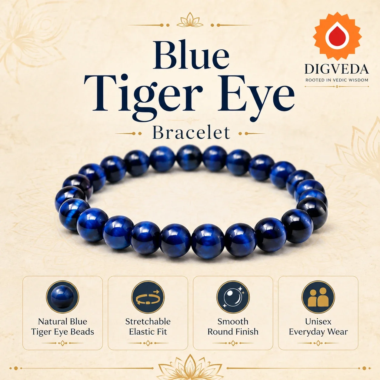 Blue Tiger Eye Bracelet — buy online at Digveda