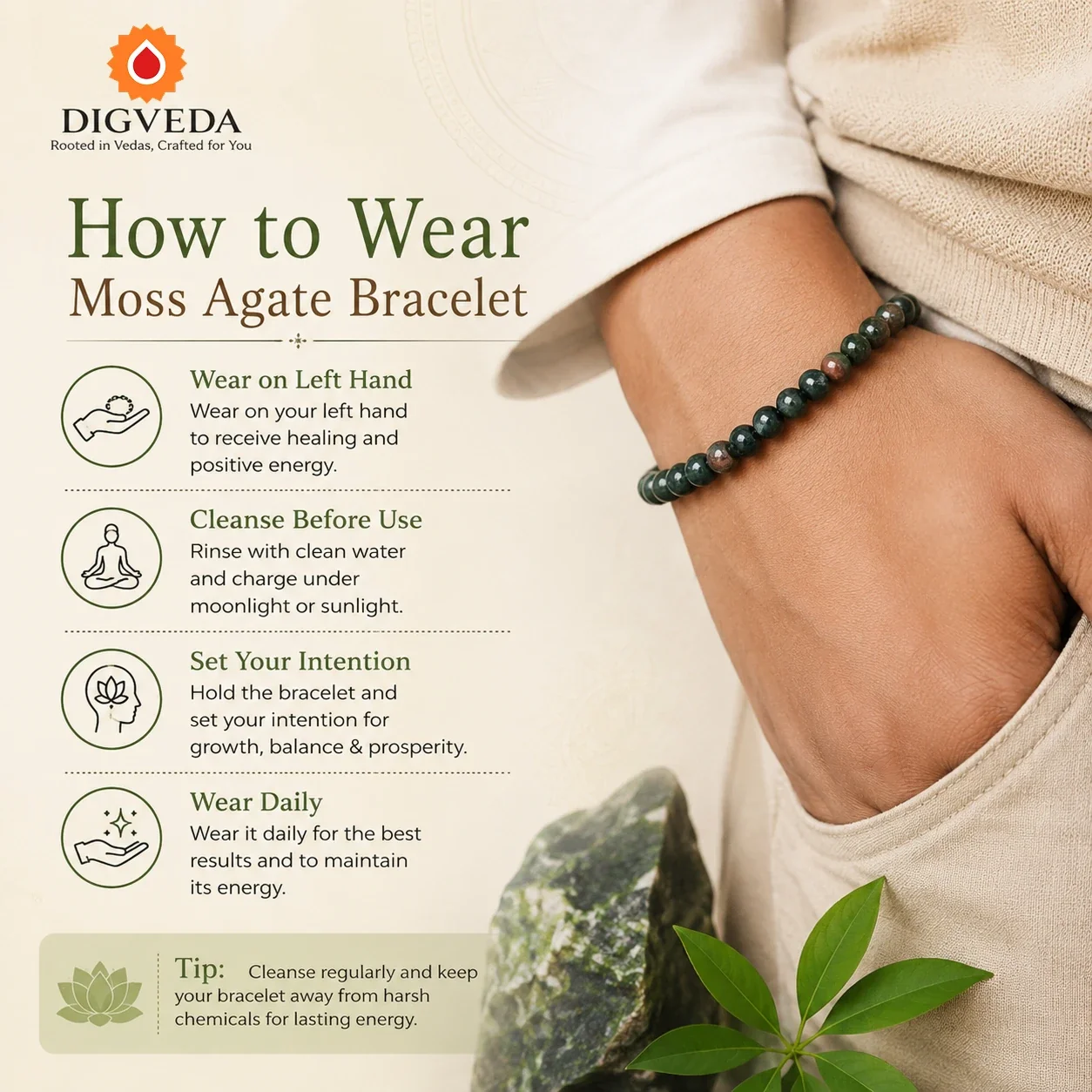 Moss Agate Bracelet — buy online at Digveda