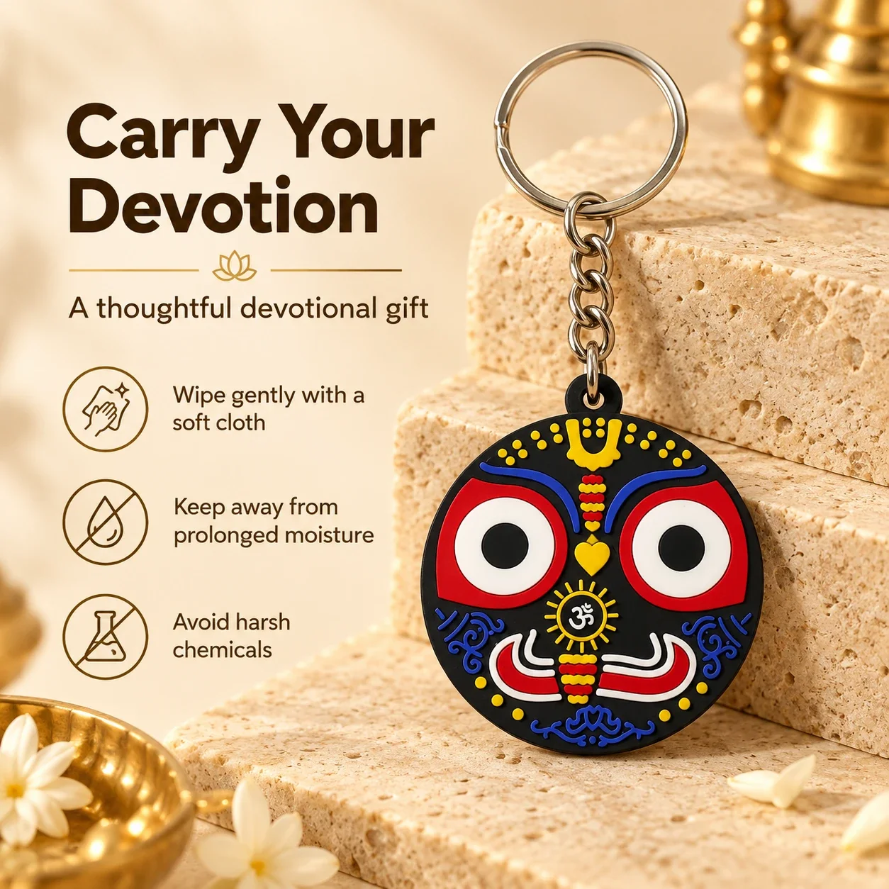 Lord Jagannath Face Keychain — buy online at Digveda