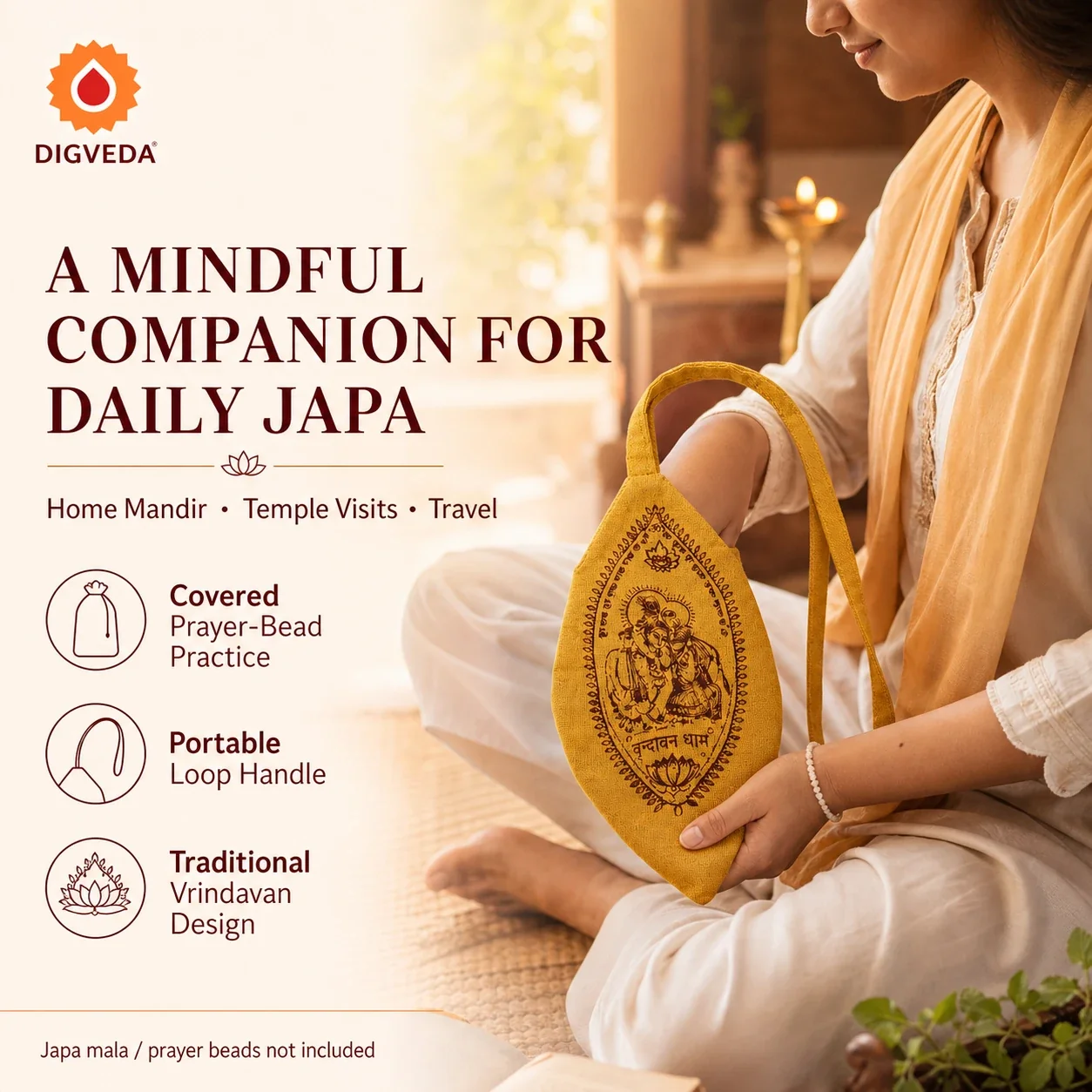 Vrindavan Dham Radha Krishna Japa Mala Bag — buy online at Digveda