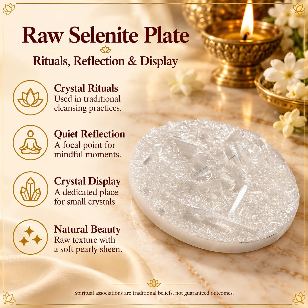 Raw Selenite Plate — buy online at Digveda