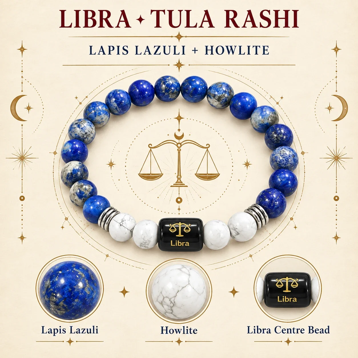 Libra (Tula Rashi) Zodiac Bracelet — buy online at Digveda