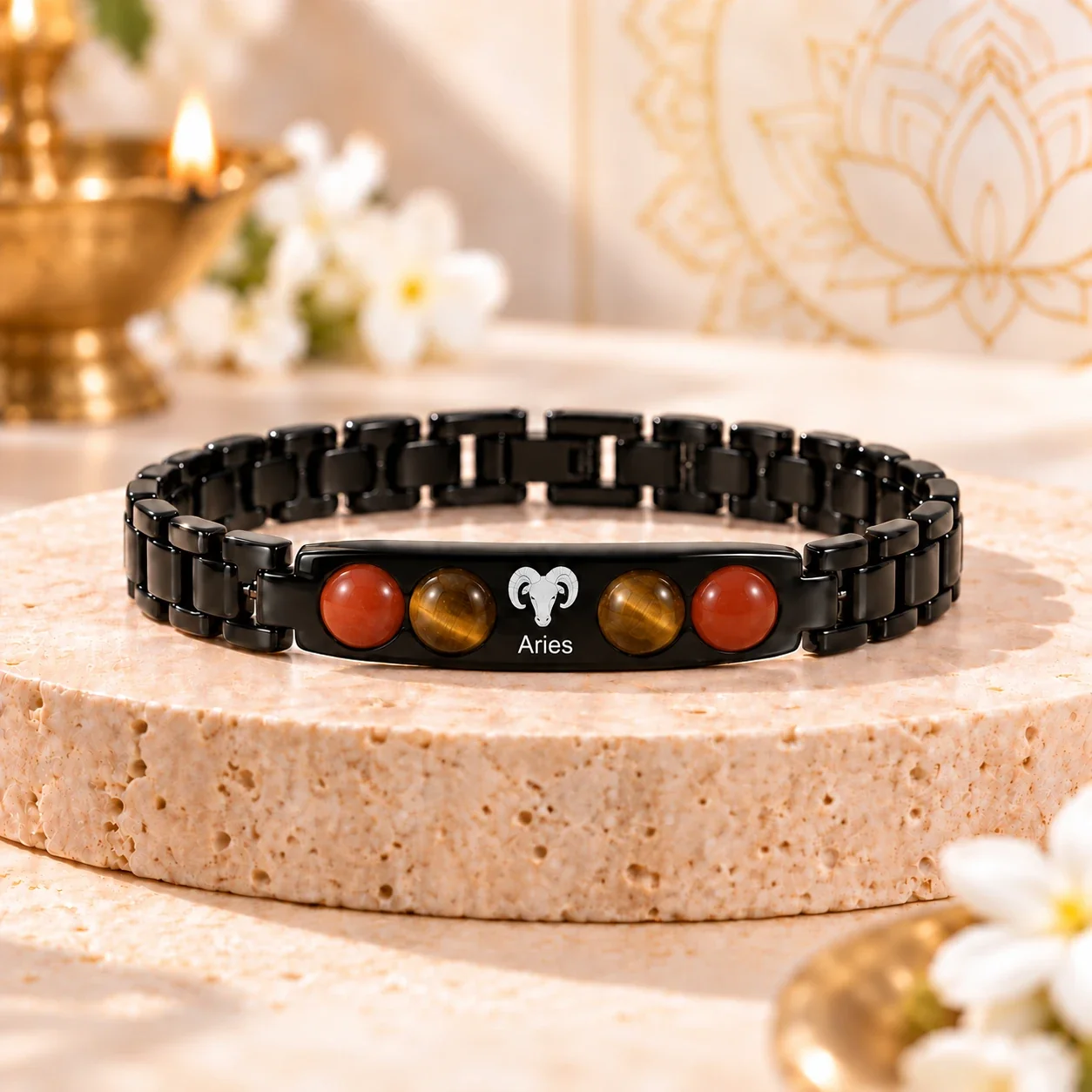 Aries Zodiac Black-Link Bracelet — buy online at Digveda