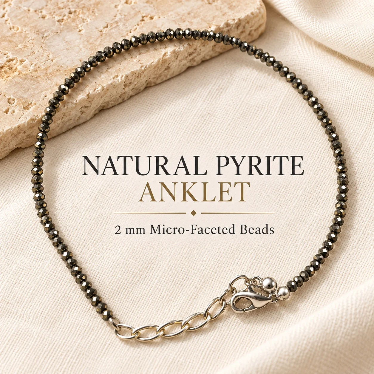 Natural Pyrite Anklet — buy online at Digveda