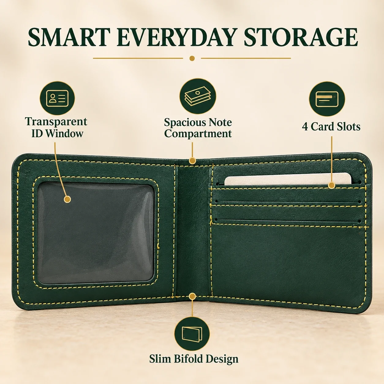 Product Name: Green Vastu Prosperity Bifold Wallet — buy online at Digveda