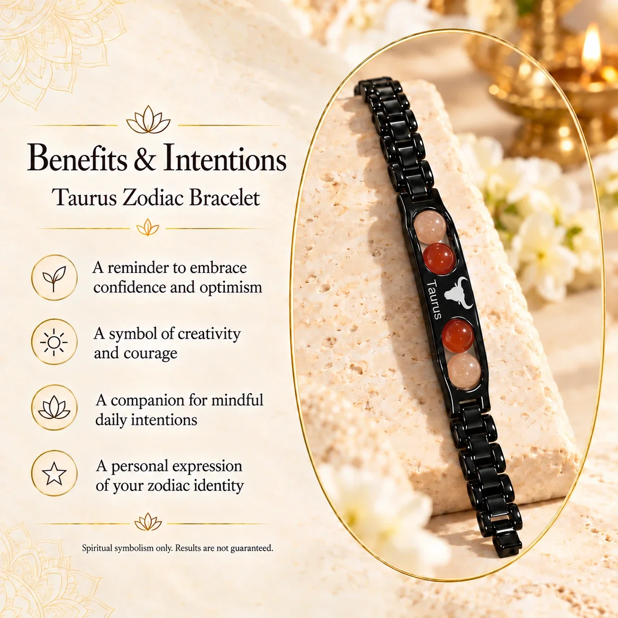 Taurus Zodiac Black-Link Bracelet — buy online at Digveda