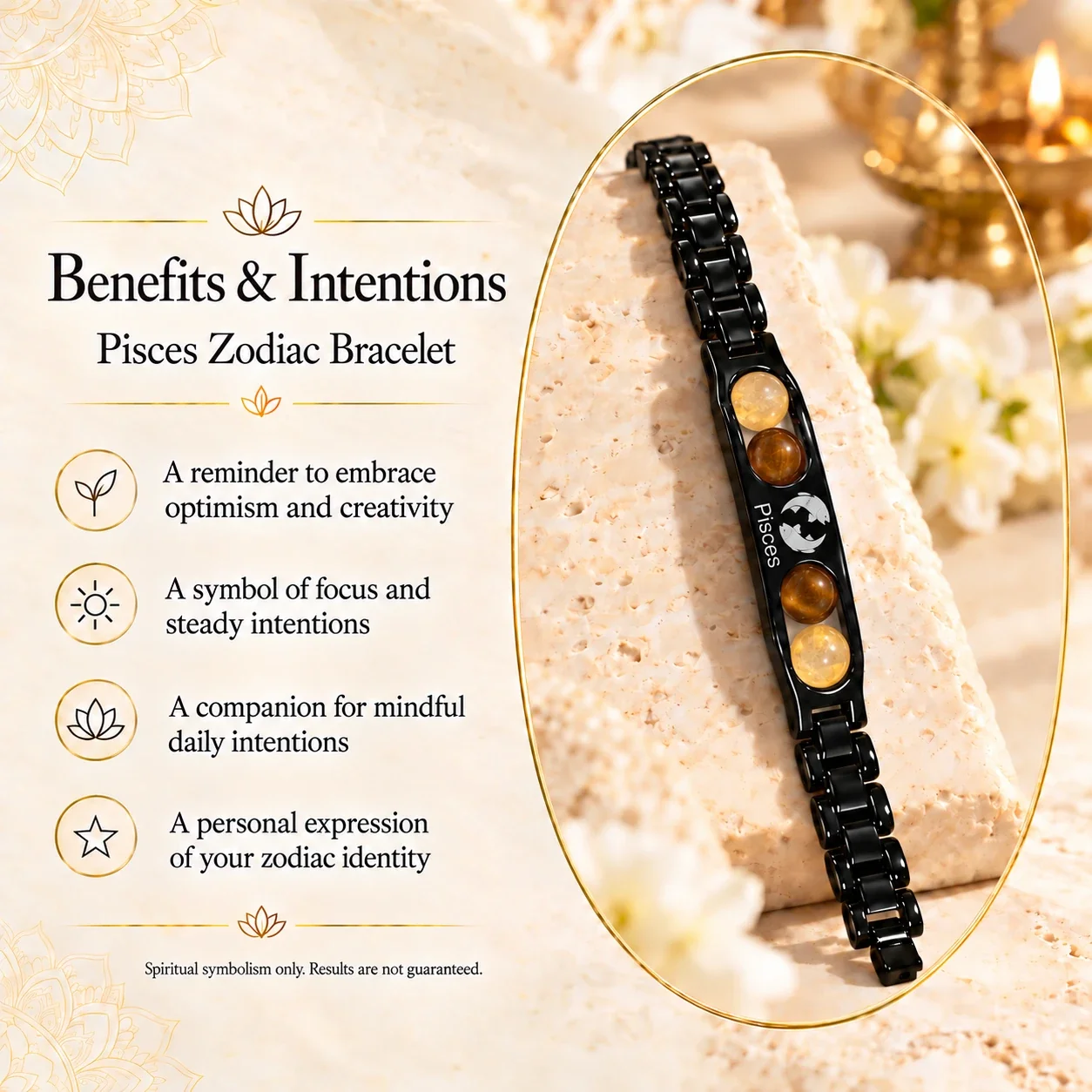 Pisces (Meen Rashi) Zodiac Black-Link Bracelet — buy online at Digveda