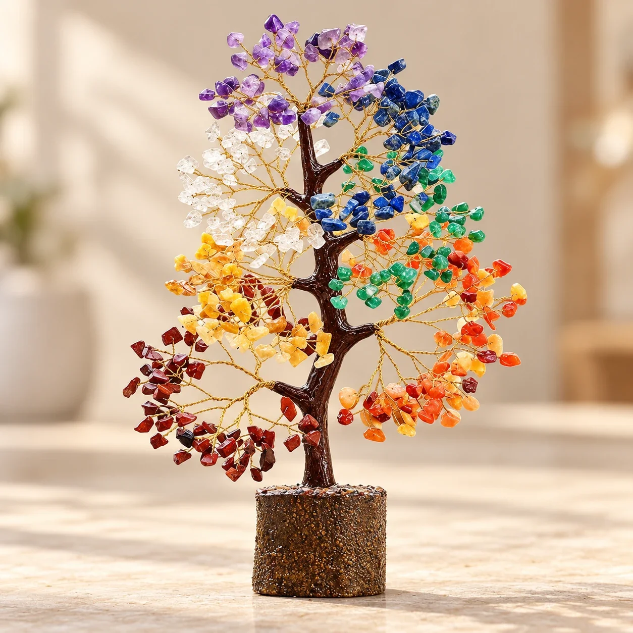 7 Chakra Natural Gemstone Tree of Life — buy online at Digveda
