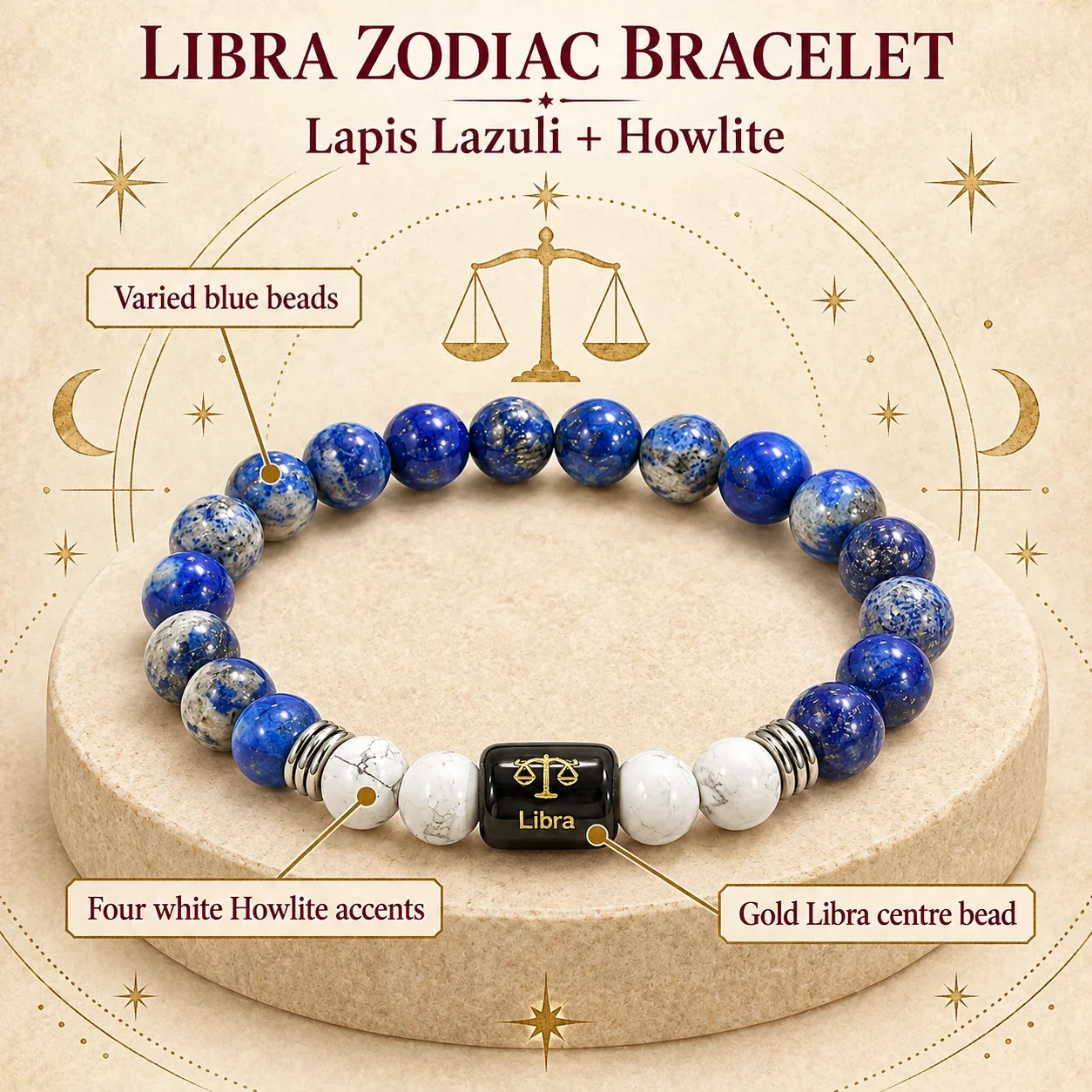 Libra (Tula Rashi) Zodiac Bracelet — buy online at Digveda