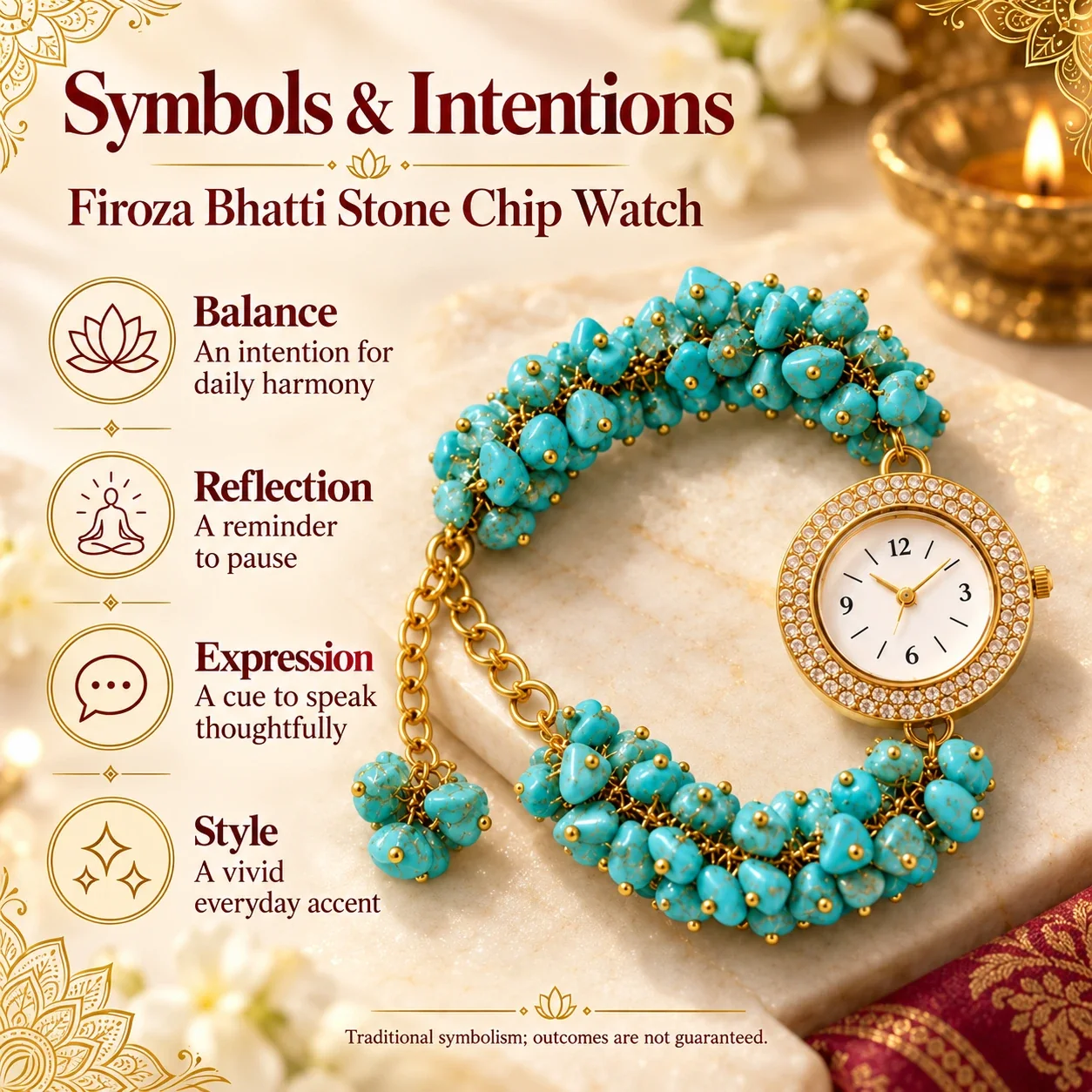 Firoza Bhatti Stone Chip Watch — buy online at Digveda