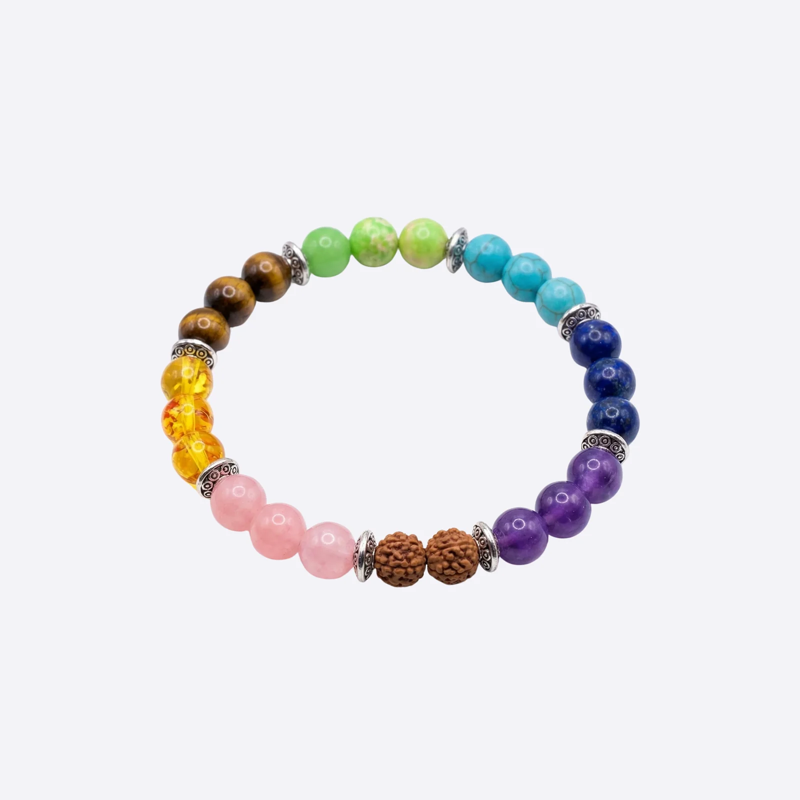 Seven Chakra Rudraksha & Gemstone Bracelet — buy online at Digveda