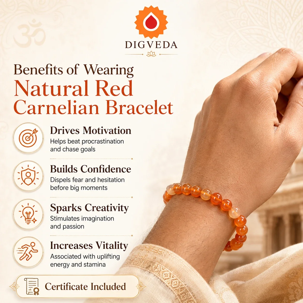 Carnelian Bracelet — buy online at Digveda