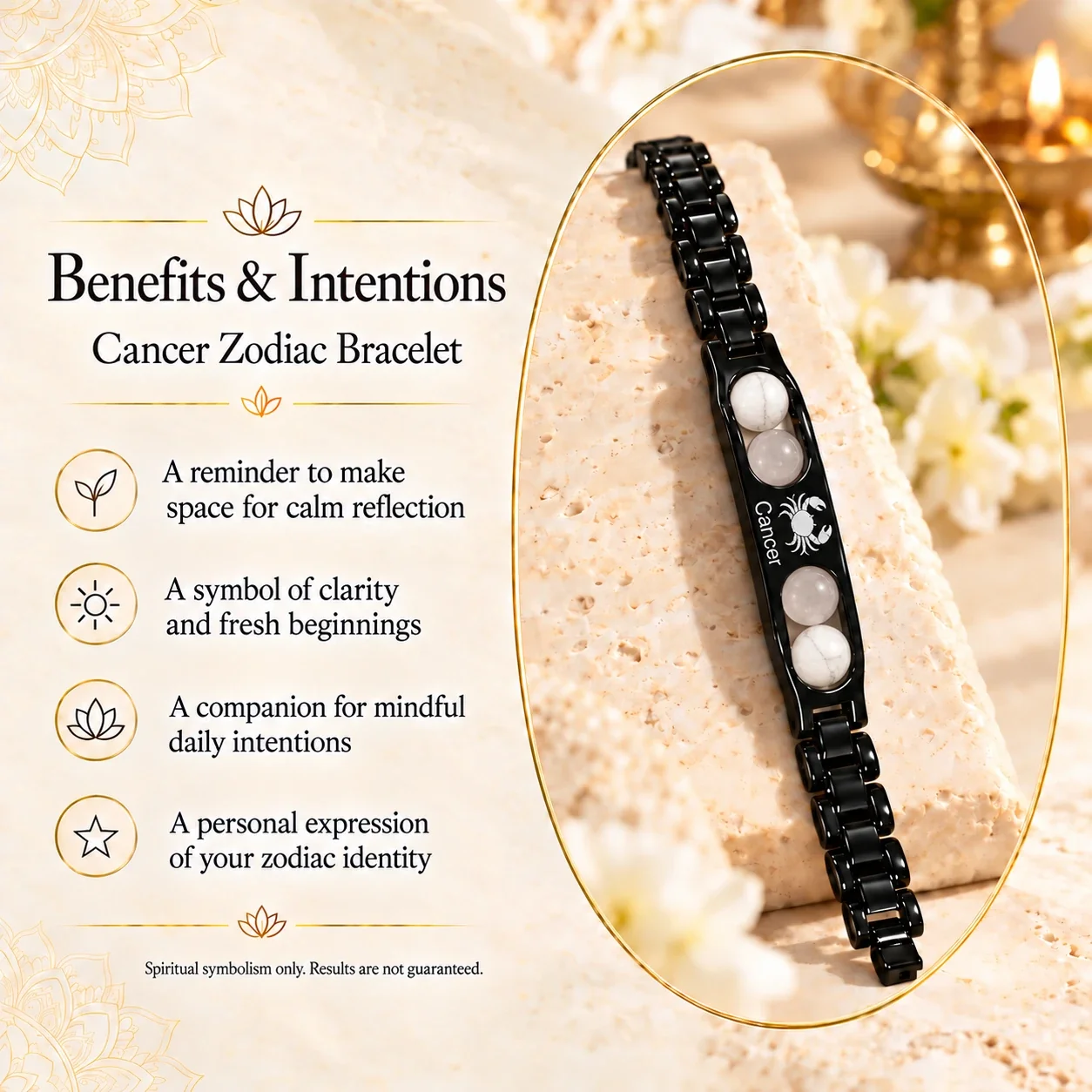 Cancer (Kark Rashi) Zodiac Black-Link Bracelet — buy online at Digveda