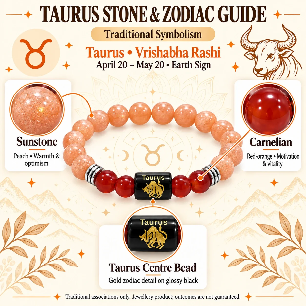Taurus (Vrishabh Rashi) Zodiac Bracelet — buy online at Digveda