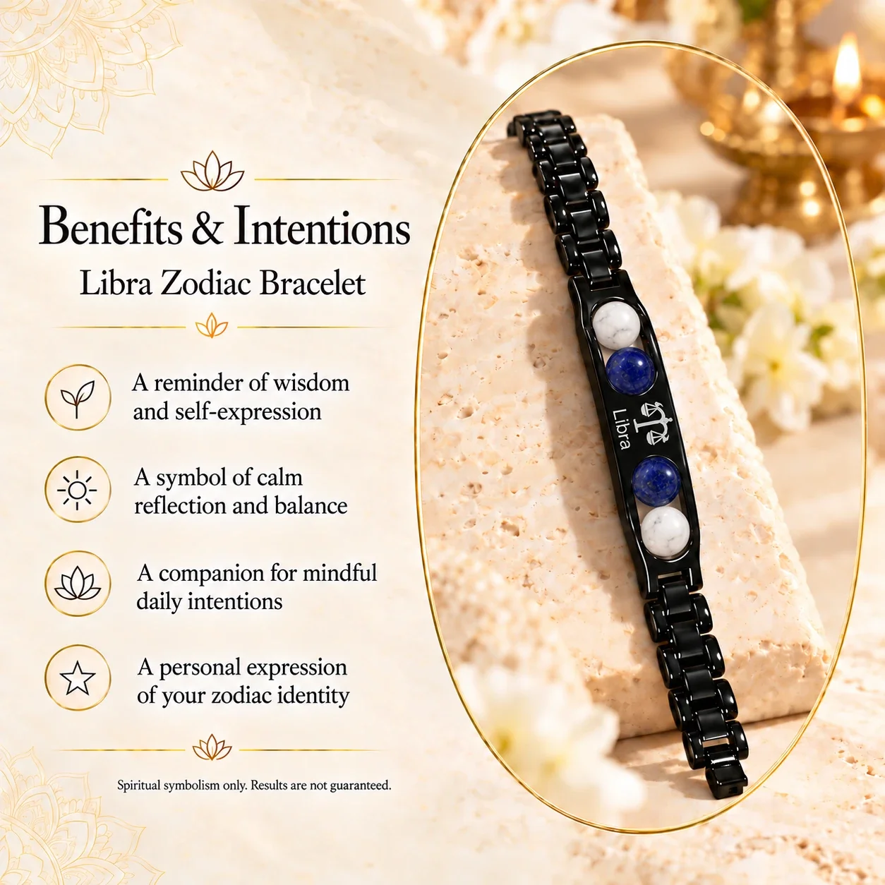 Libra Zodiac Black-Link Bracelet — buy online at Digveda