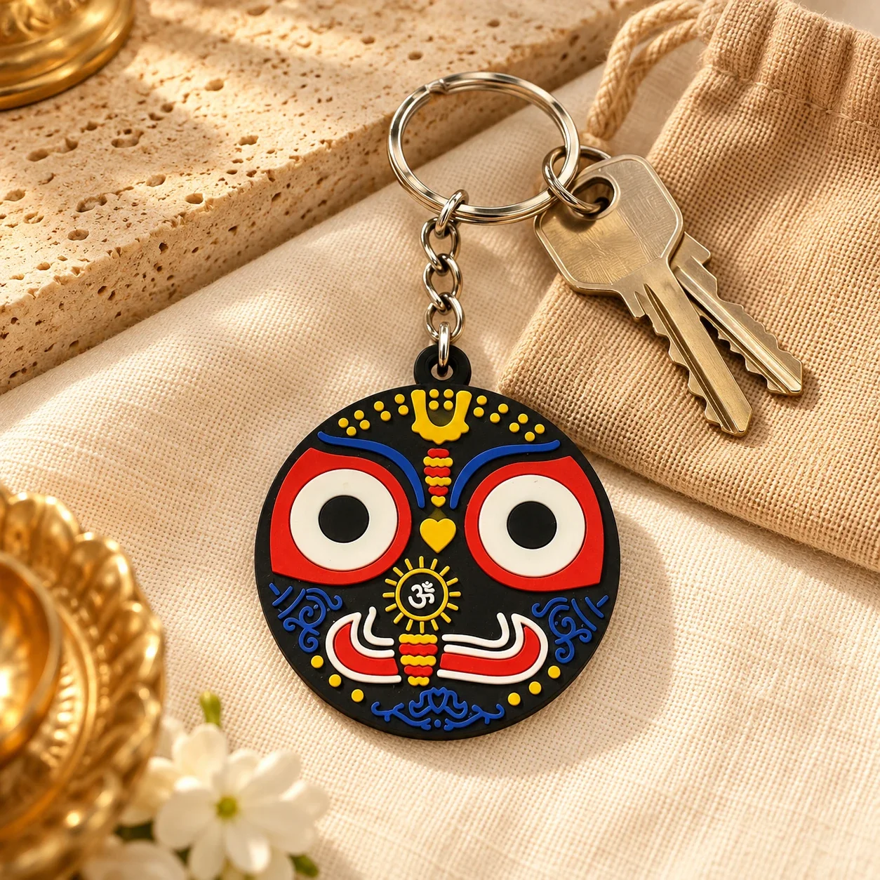 Lord Jagannath Face Keychain — buy online at Digveda