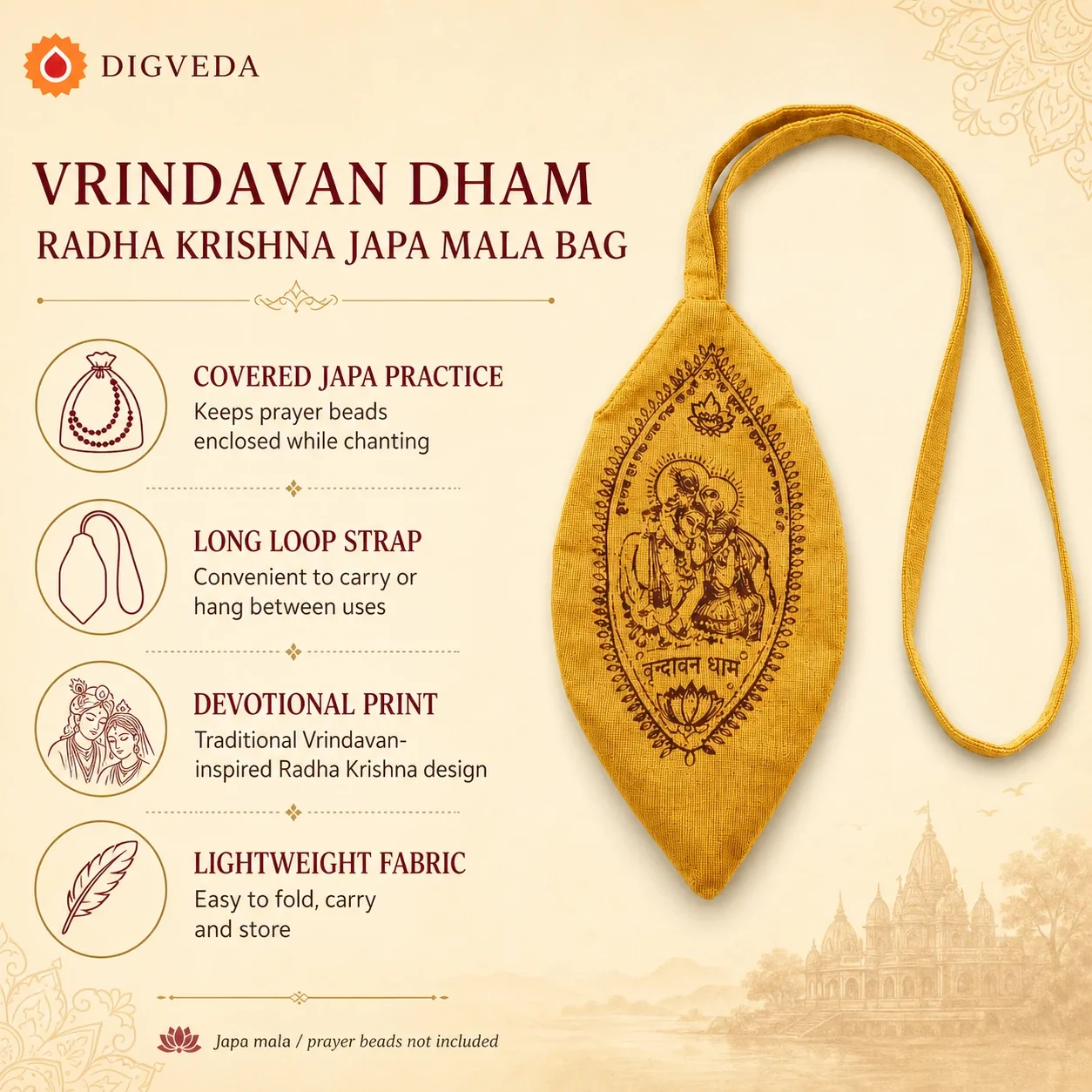 Vrindavan Dham Radha Krishna Japa Mala Bag — buy online at Digveda