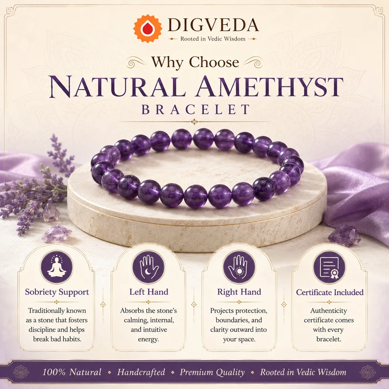 Amethyst Bracelet — buy online at Digveda