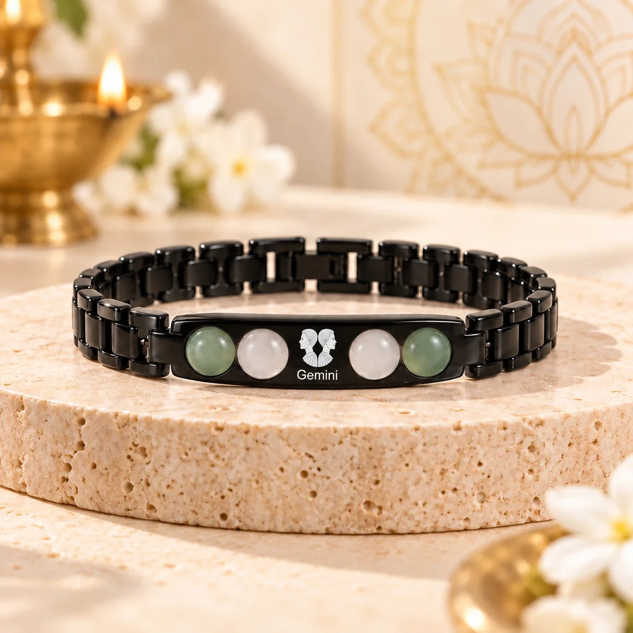 Gemini Zodiac Black-Link Bracelet — buy online at Digveda
