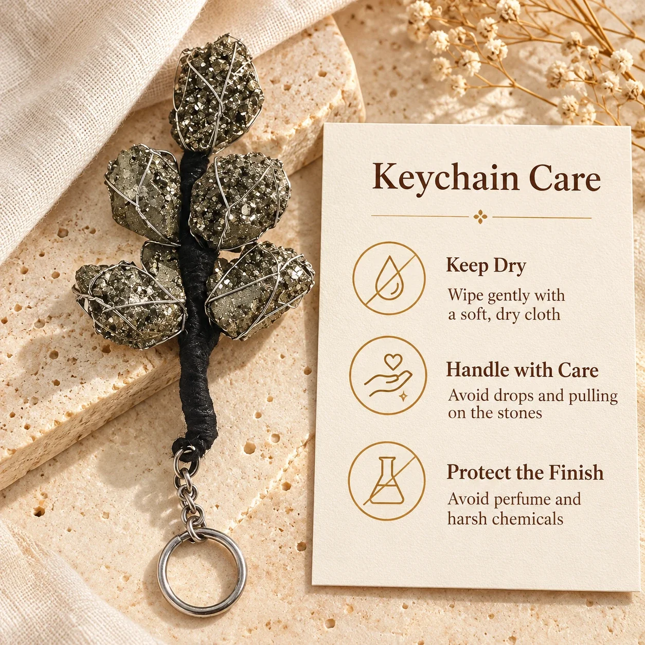 Pyrite Keychain — buy online at Digveda