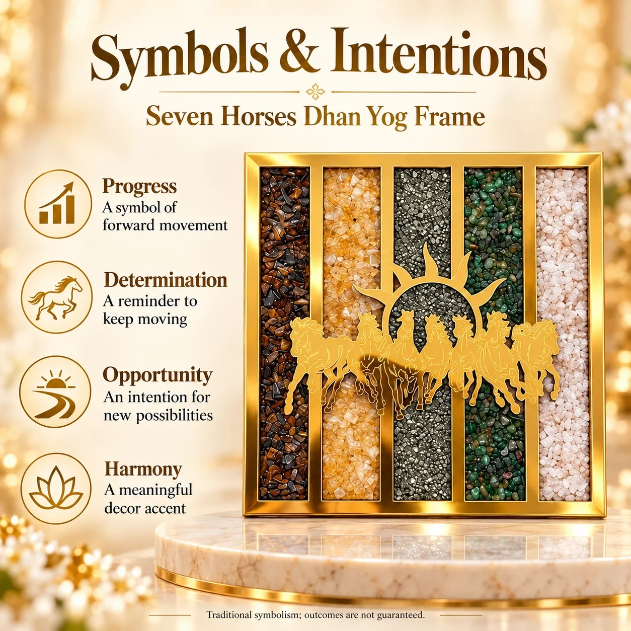 Seven Horses Dhan Yog Crystal Frame — buy online at Digveda