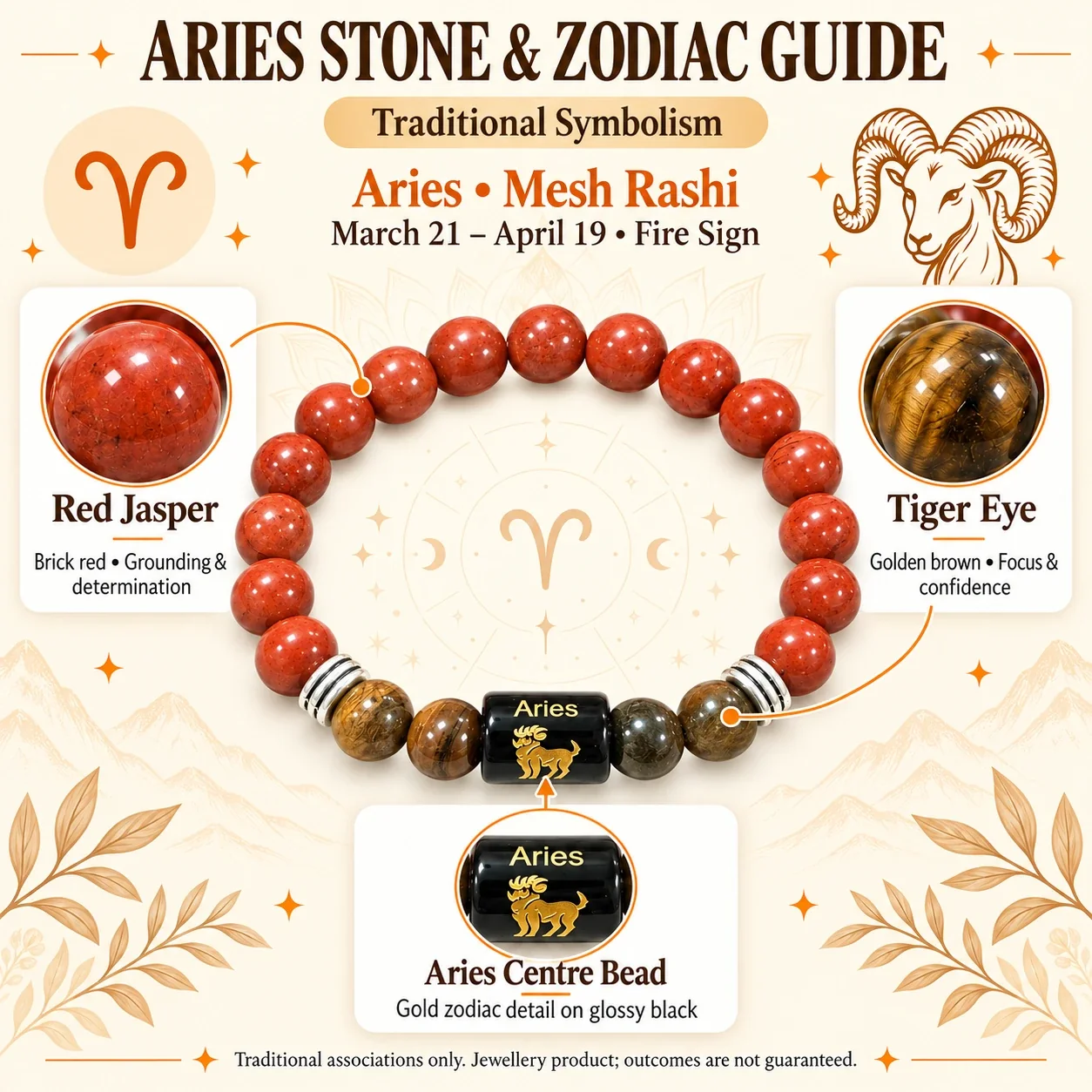 Aries (Mesh Rashi) Zodiac Bracelet — buy online at Digveda