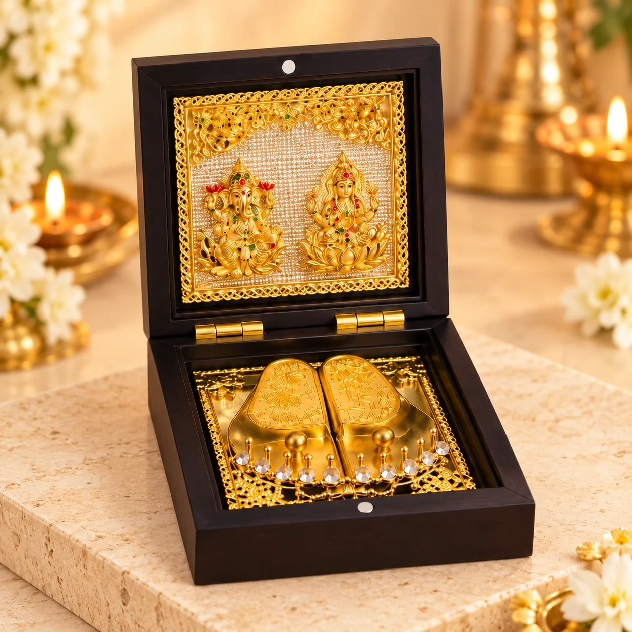 Lakshmi–Ganesh Charan Paduka Gift Box — buy online at Digveda