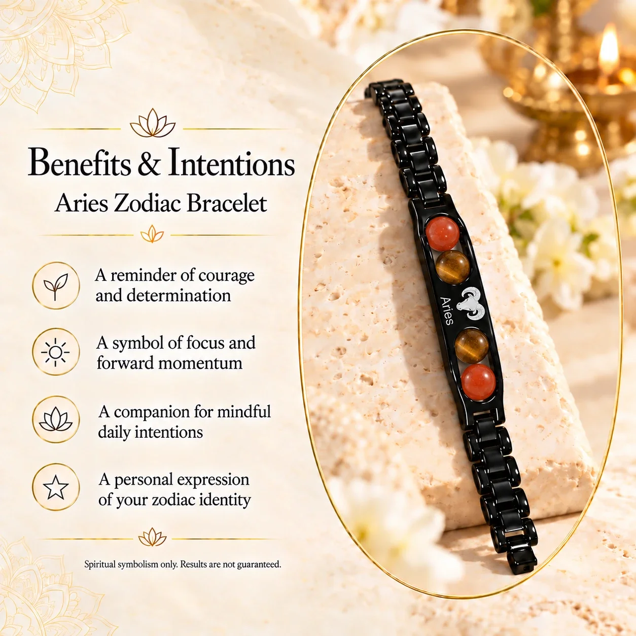 Aries Zodiac Black-Link Bracelet — buy online at Digveda