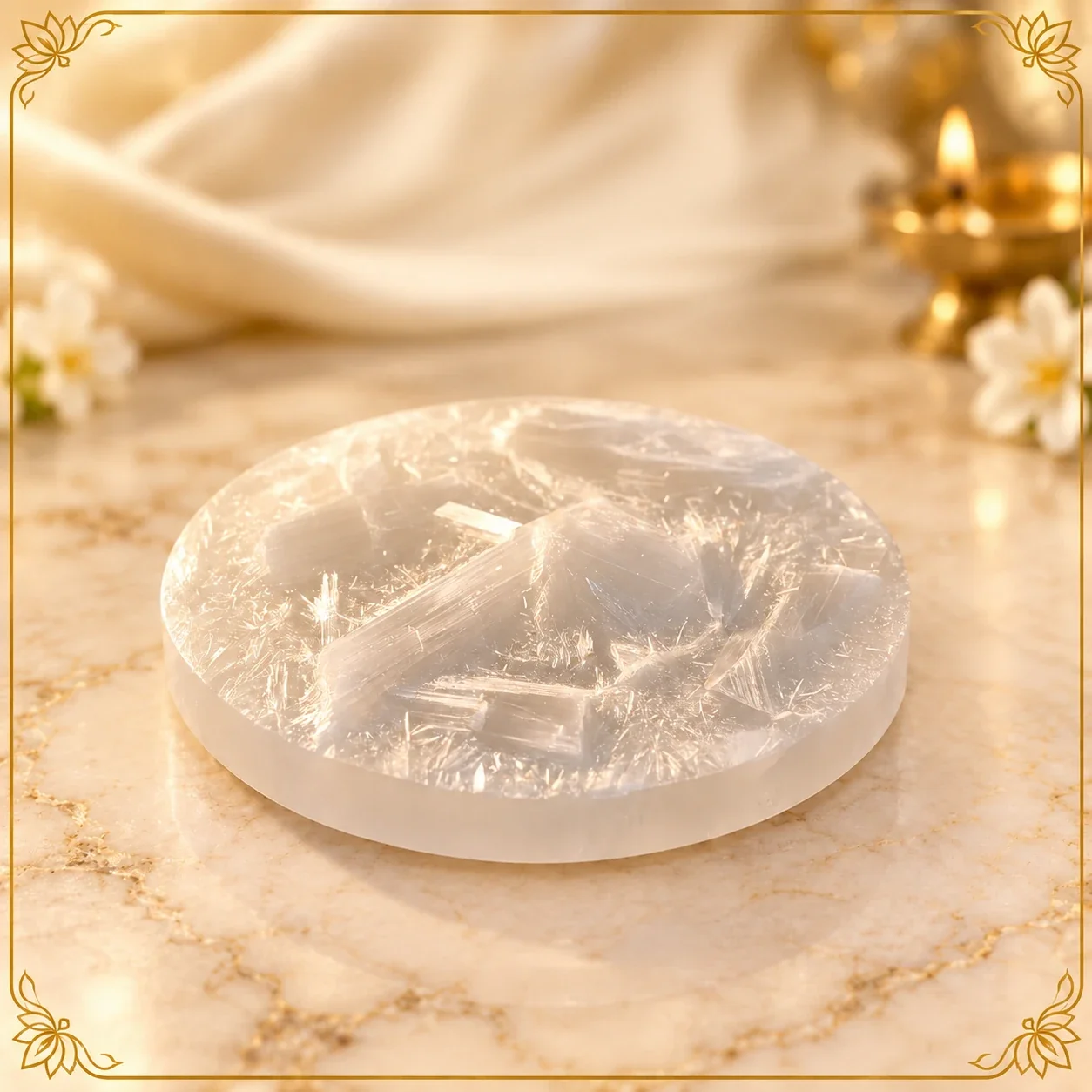 Raw Selenite Plate — buy online at Digveda