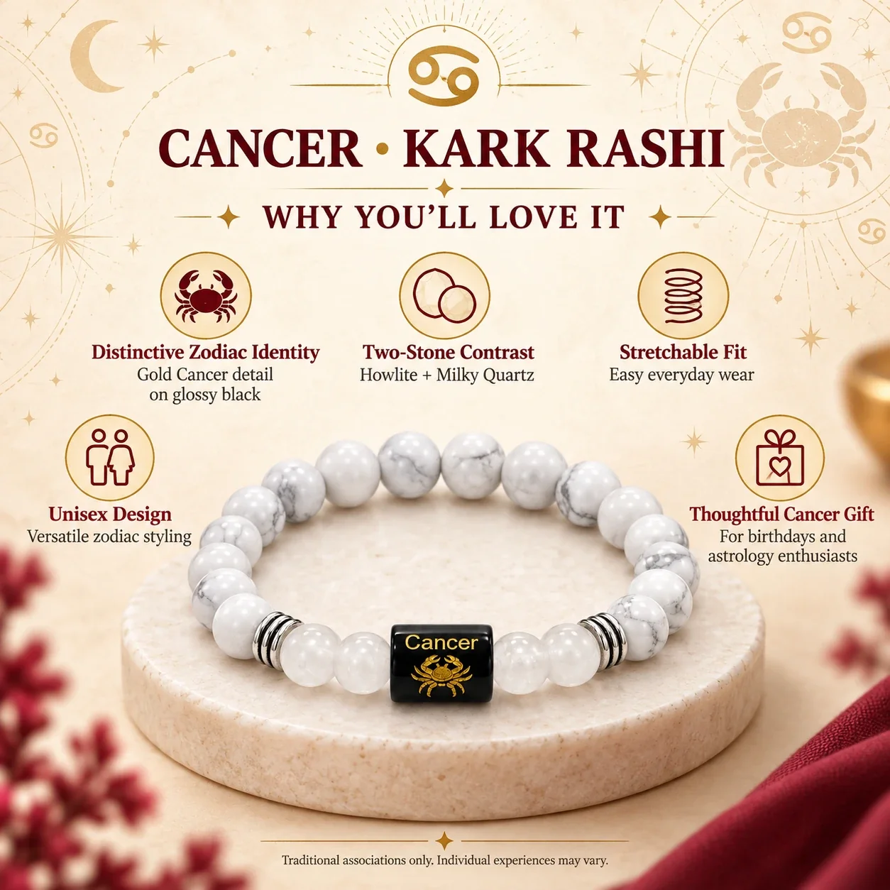 Cancer (Kark Rashi) Zodiac Bracelet — buy online at Digveda