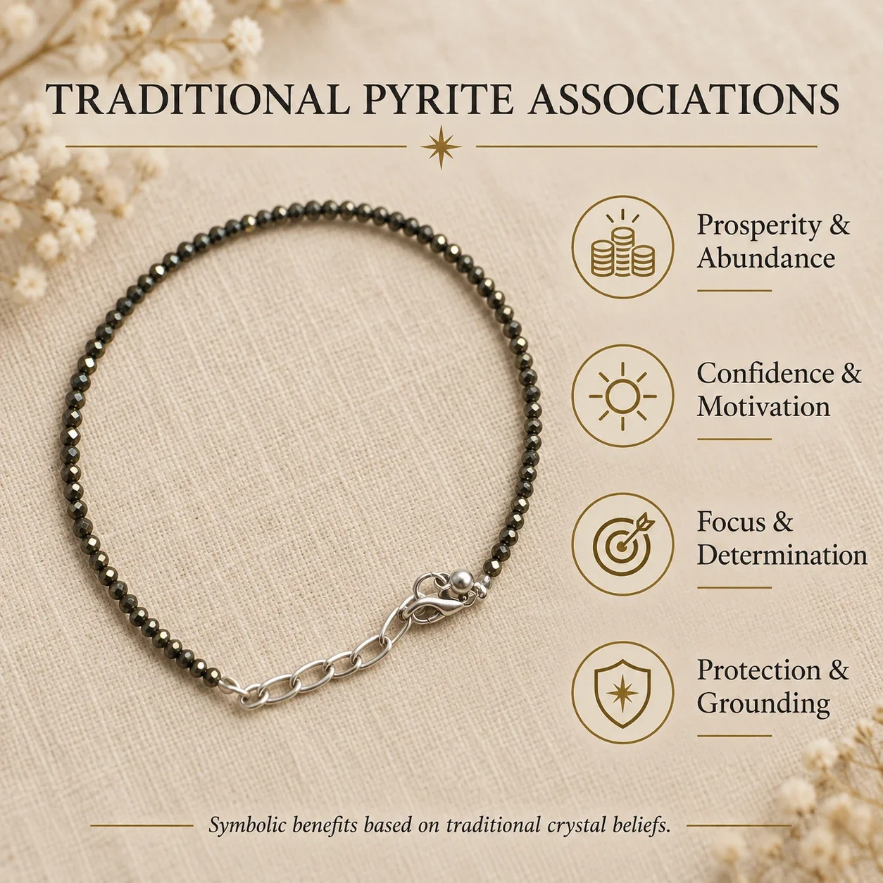 Natural Pyrite Anklet — buy online at Digveda