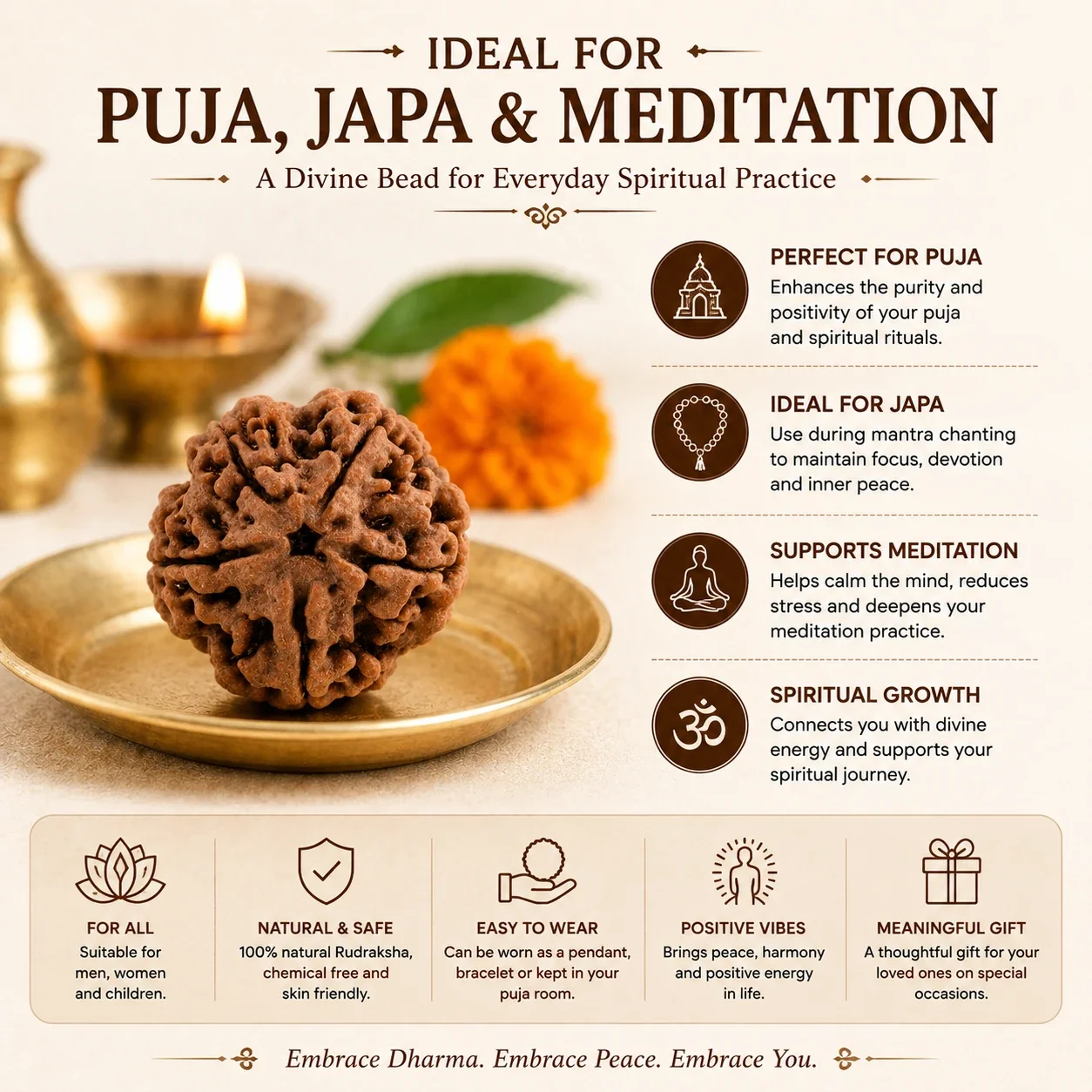 5 Mukhi Rudraksha — buy online at Digveda