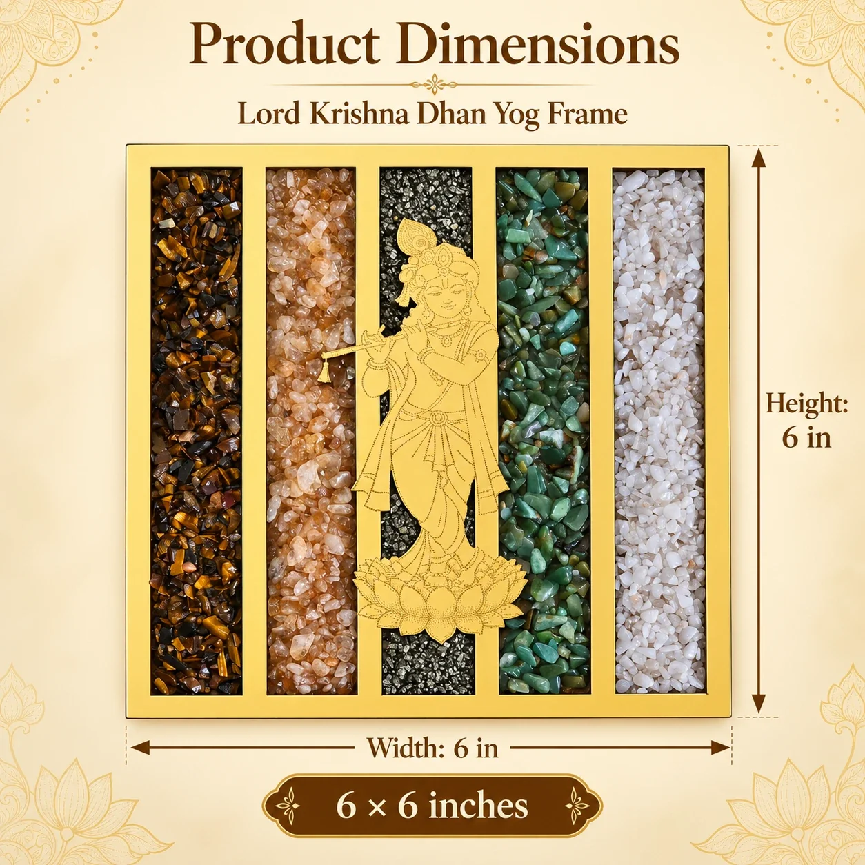 Lord Krishna Dhan Yog Crystal Frame — buy online at Digveda