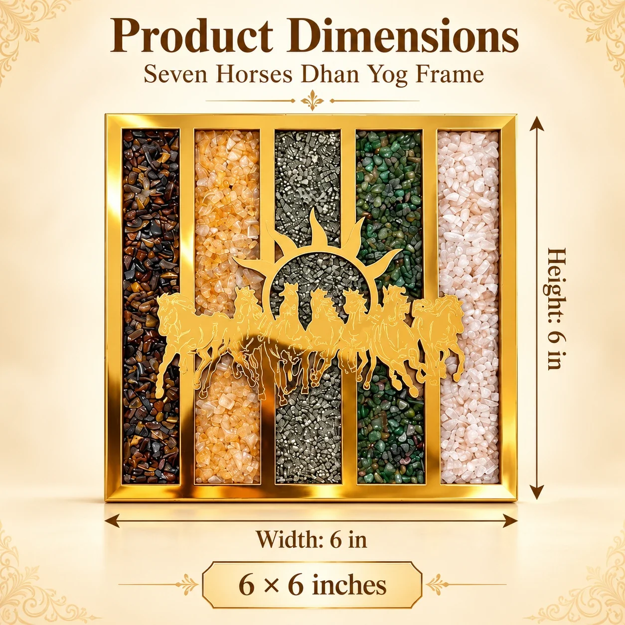 Seven Horses Dhan Yog Crystal Frame — buy online at Digveda