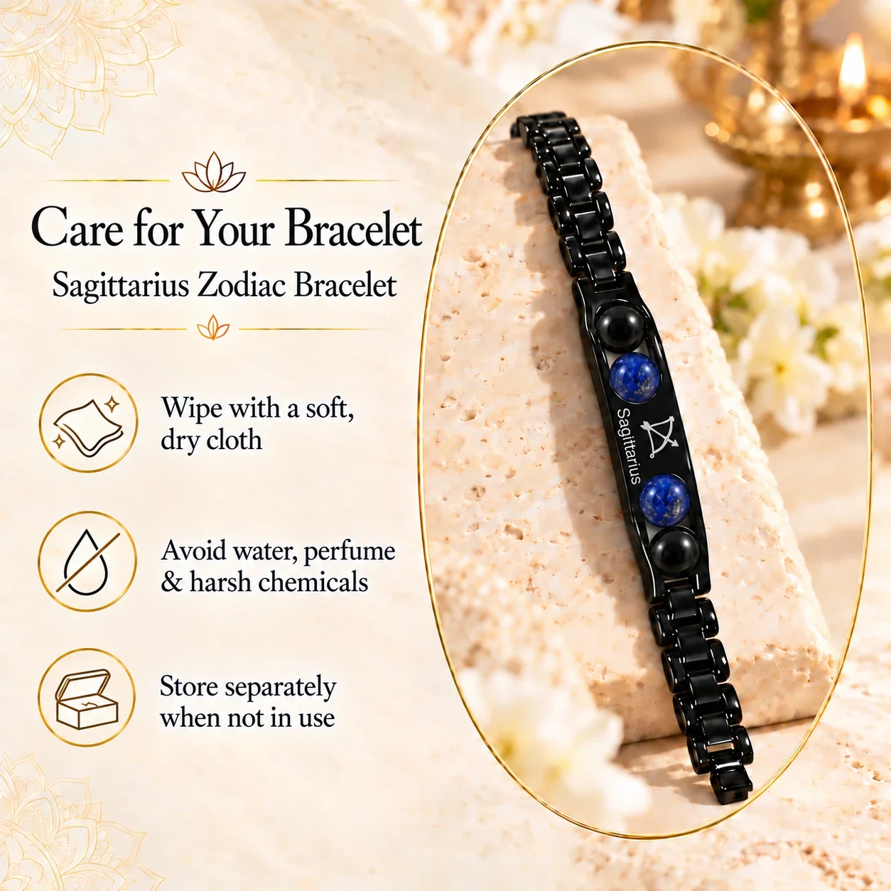Sagittarius Zodiac Black-Link Bracelet — buy online at Digveda