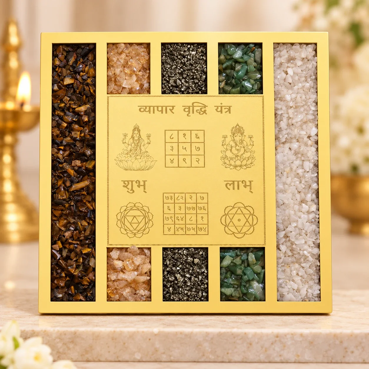 Vyapar Vriddhi Yantra Dhan Yog crystal Frame — buy online at Digveda