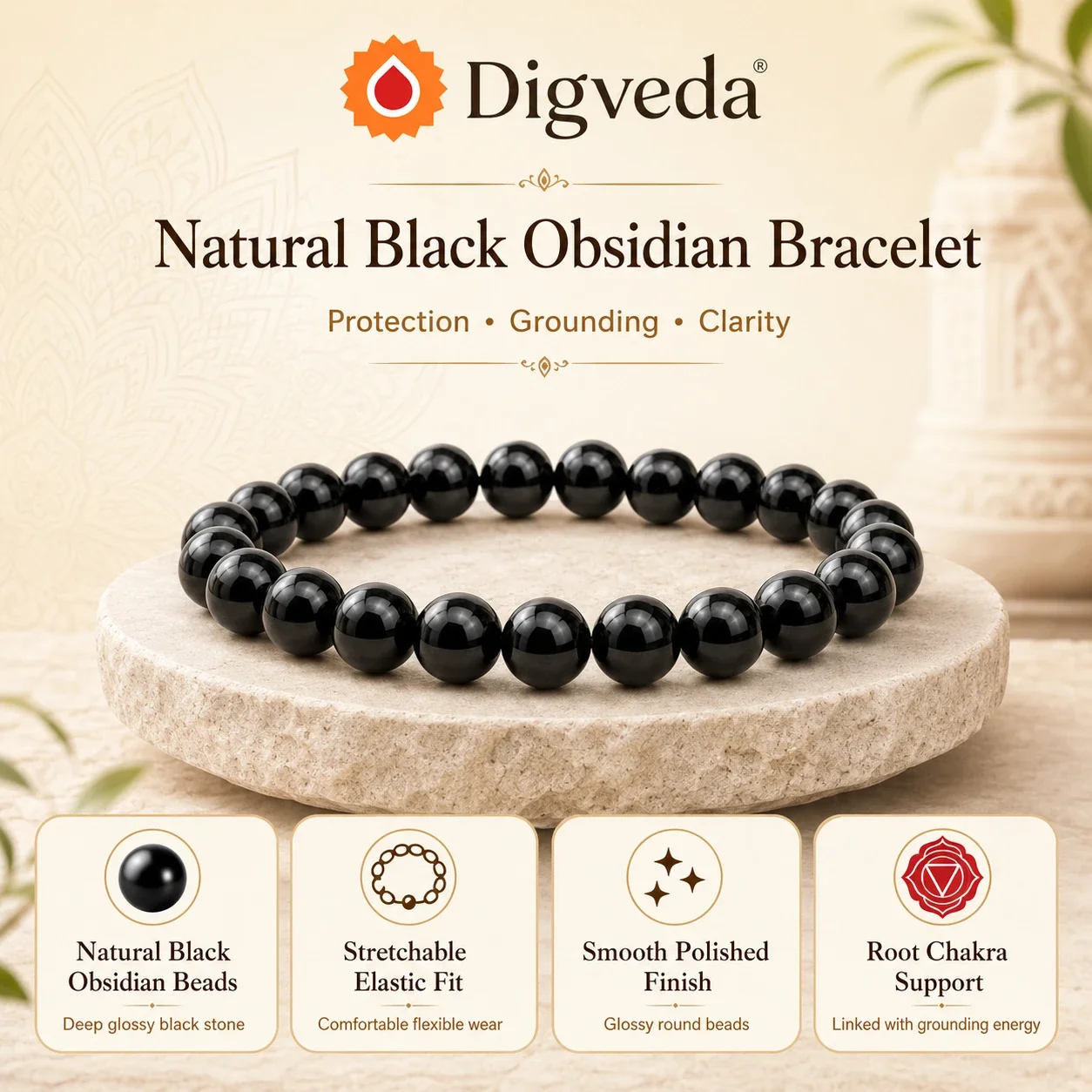 Black Obsidian Bracelet — buy online at Digveda