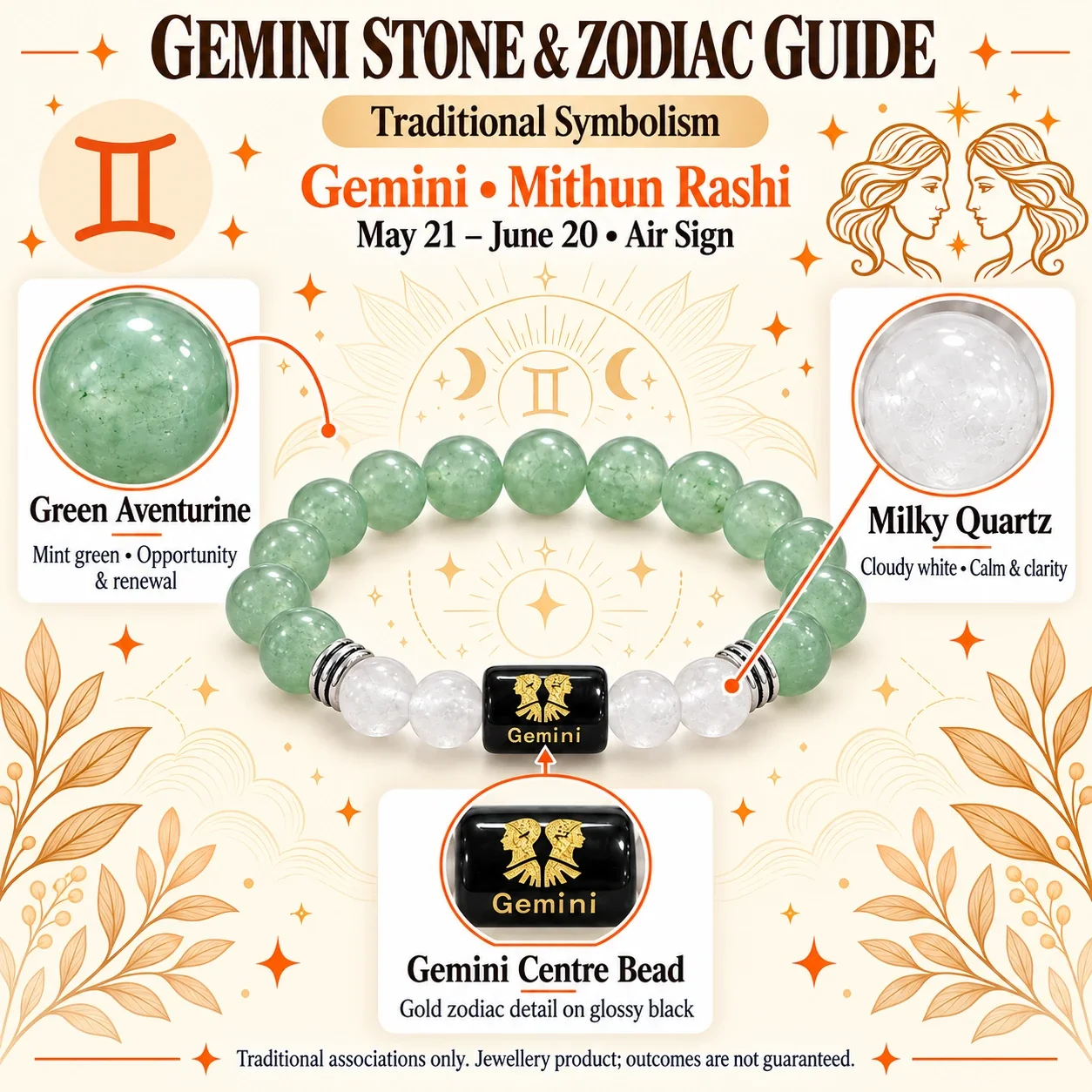 Gemini (Mithun Rashi) Zodiac Bracelet — buy online at Digveda