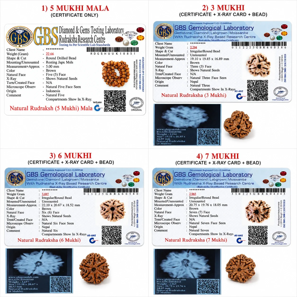 Natural 5 Mukhi Rudraksha Mala with 3 Mukhi, 6 Mukhi and 7 Mukhi Rudraksha Beads — buy online at Digveda