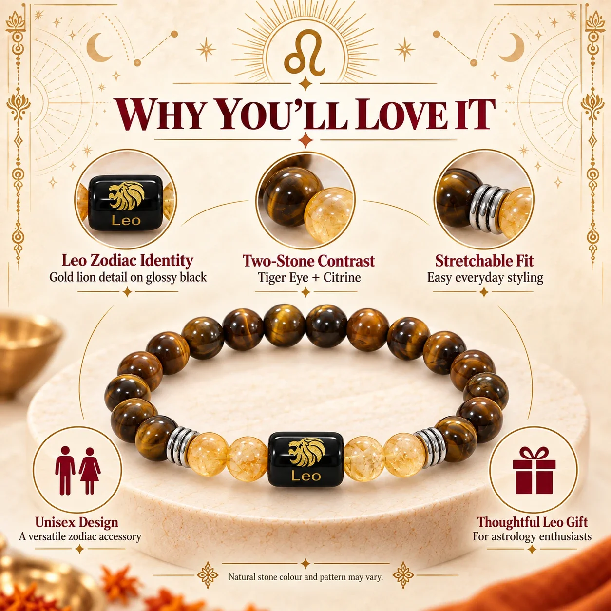 Leo (Sinh Rashi) Zodiac Bracelet — buy online at Digveda