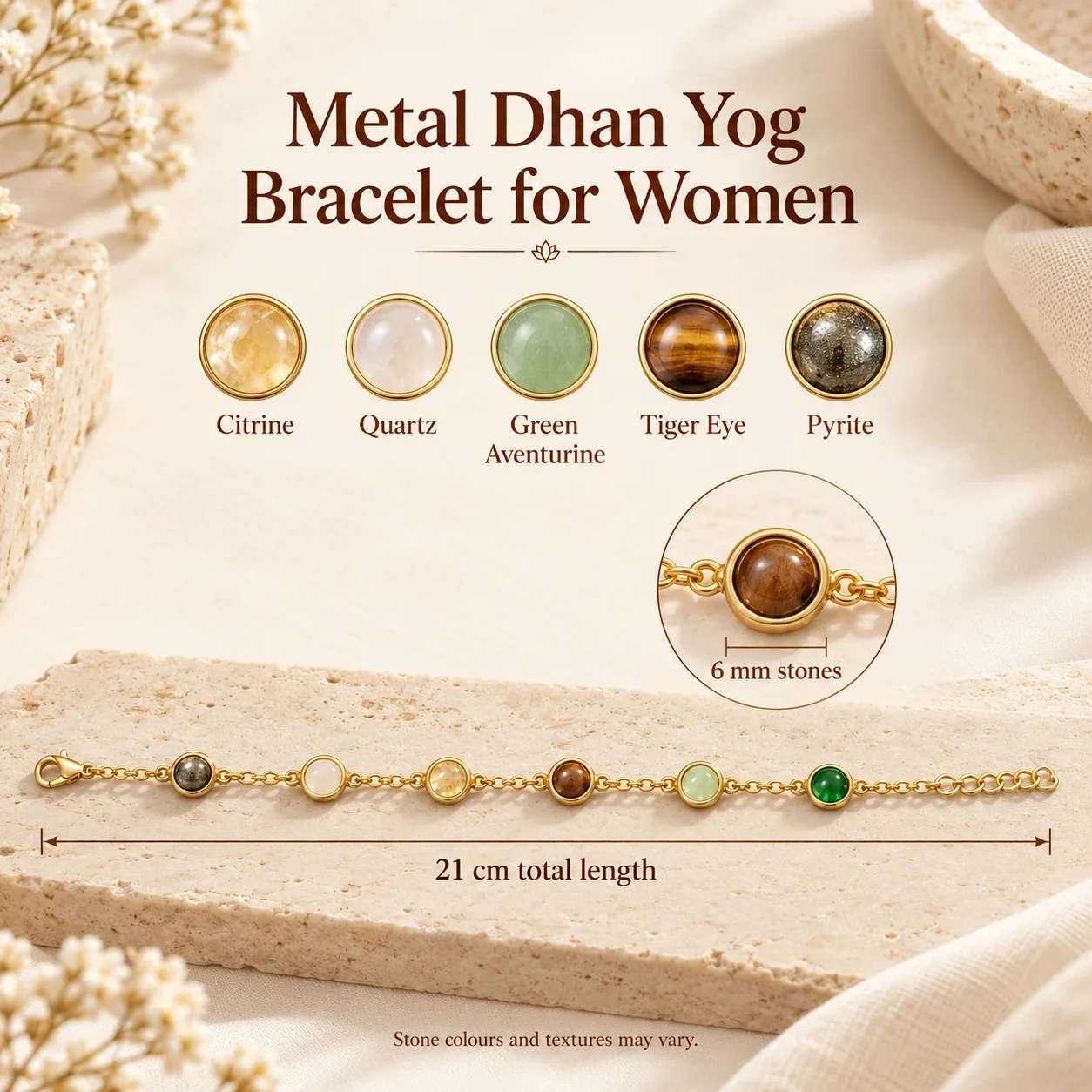 Dhan Yog crystal bracelet Gold Plated — buy online at Digveda