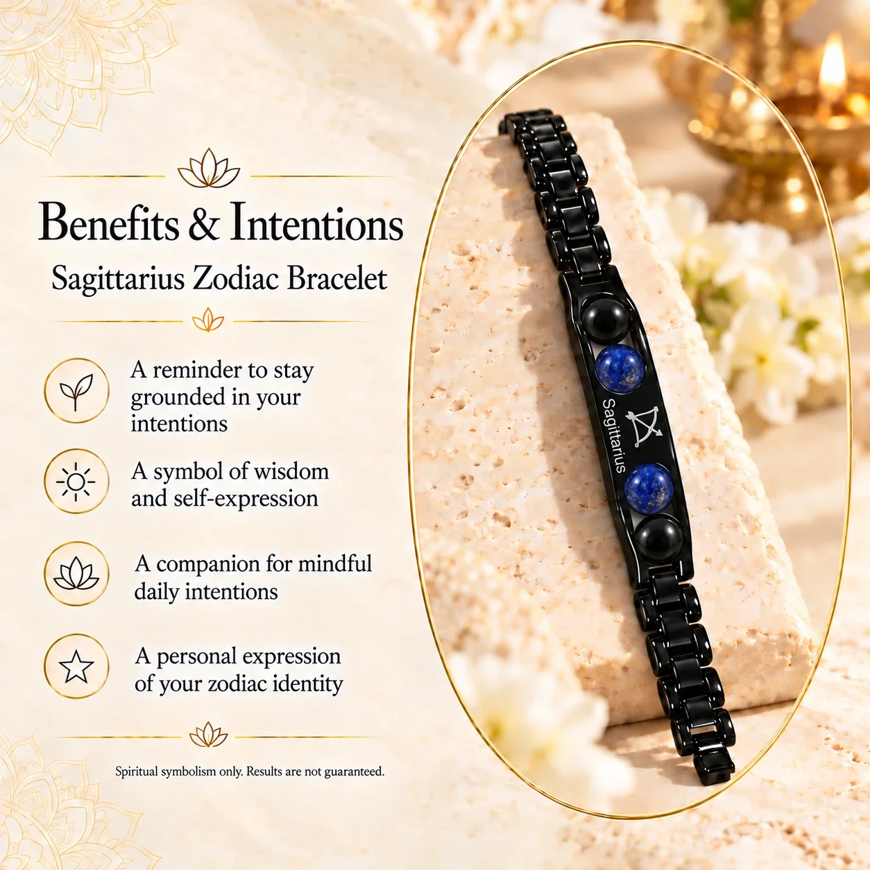 Sagittarius Zodiac Black-Link Bracelet — buy online at Digveda