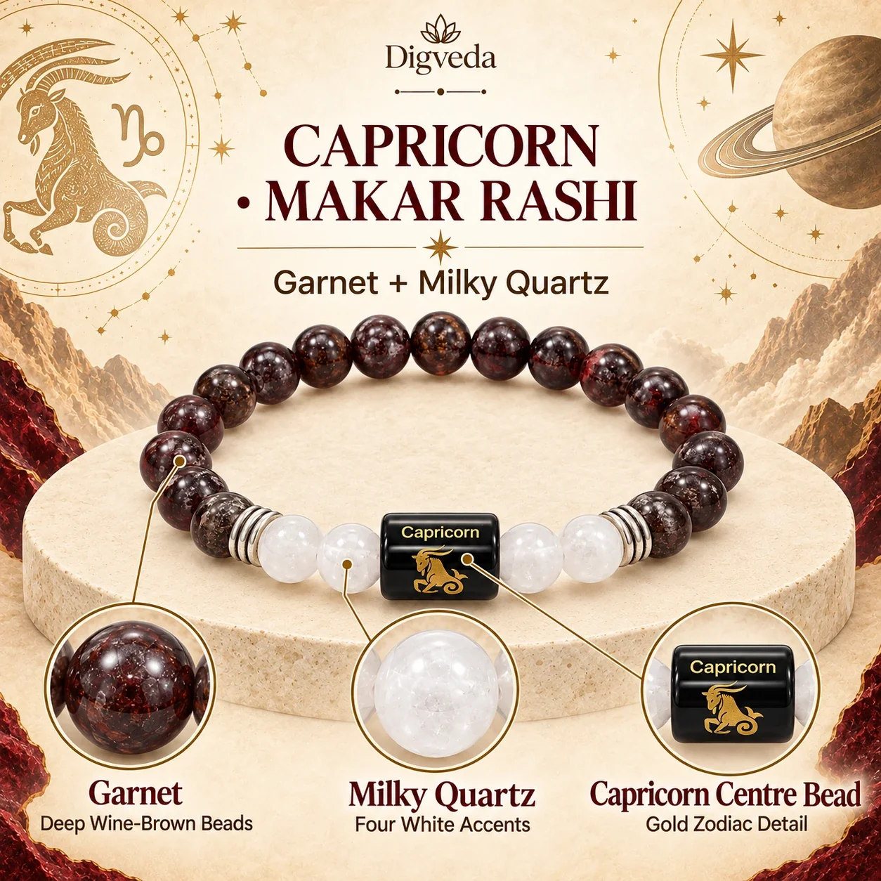 Capricorn (Makar Rashi) Zodiac Bracelet — buy online at Digveda