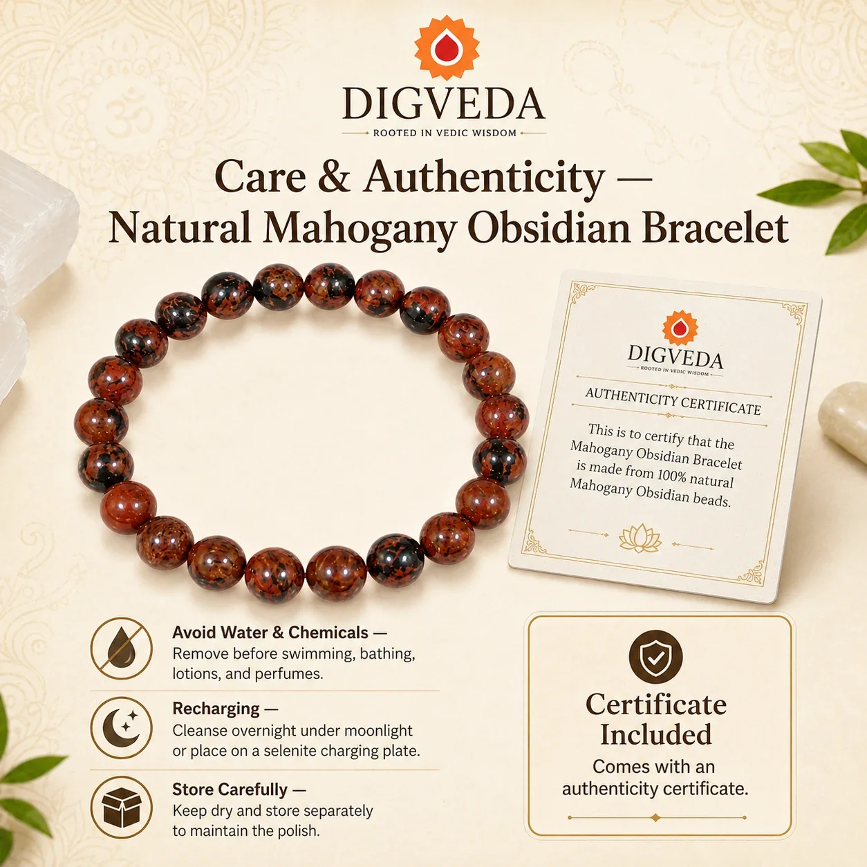 Mahogany Obsidian Bracelet — buy online at Digveda