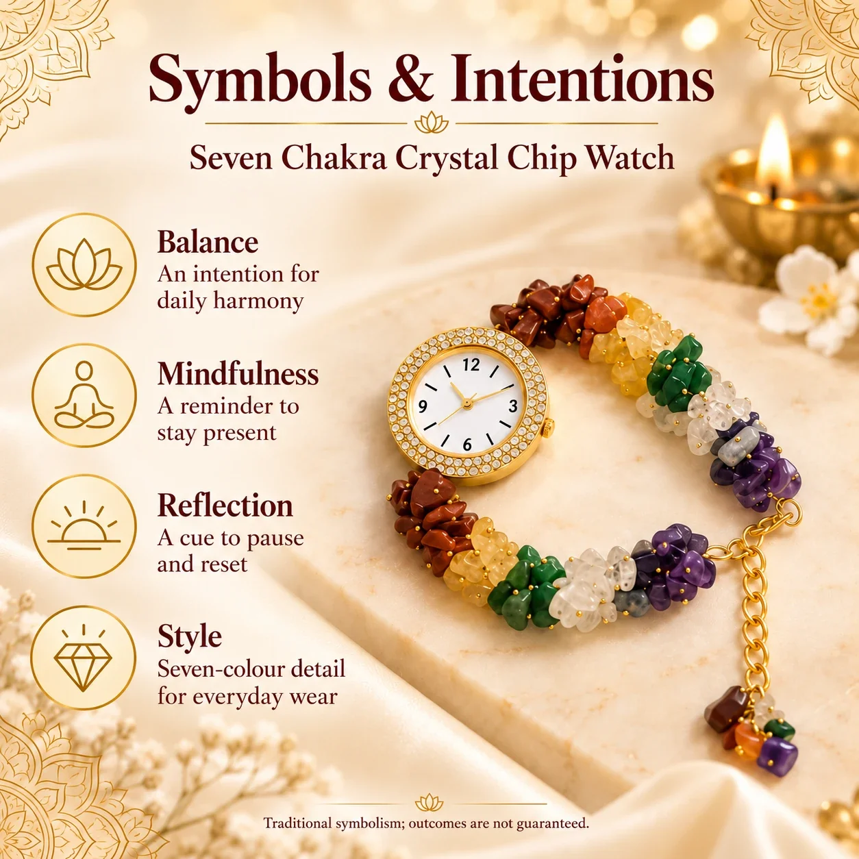 Seven Chakra Crystal Chip Watch — buy online at Digveda