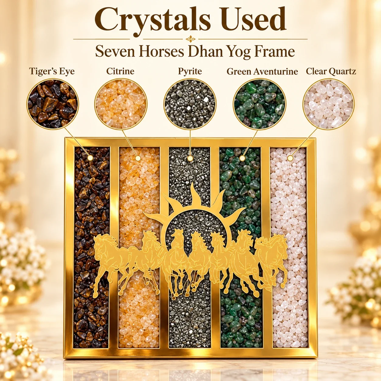 Seven Horses Dhan Yog Crystal Frame — buy online at Digveda