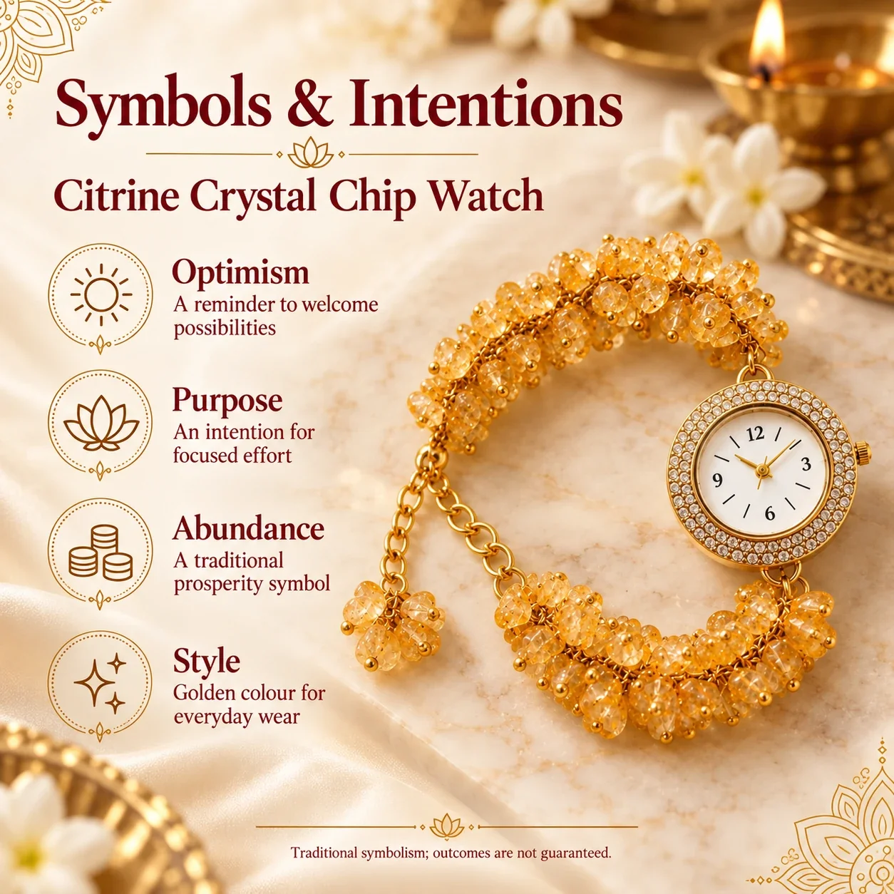 Citrine Crystal Chip Watch — buy online at Digveda