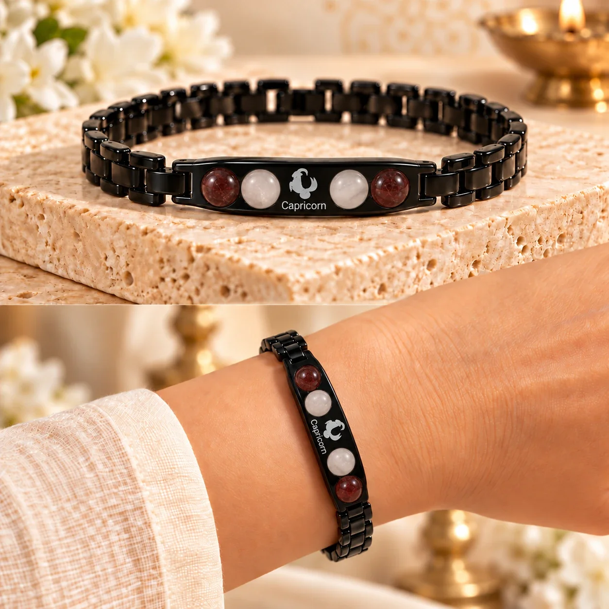 Capricorn Zodiac Black-Link Bracelet — buy online at Digveda